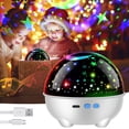 thumbnail image 2 of Proyector de luz nocturna de estrellas, proyector de galaxia, luz nocturna reutilizable para niños, carga USB/funciona con pilas, lámpara de decoración de habitación, lámpara de noche LED portátil par, 2 of 11