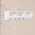 thumbnail image 3 of Costway Wooden Wall Mounted Coat Rack Hanging Cubby Organizer Storage Shelf with Hooks White, 3 of 10