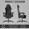 thumbnail image 5 of SOONTRANS Gaming Chair for Adults, Velvet Fabric High Back Comfortable Video Game Chair with Footrest and Massage Lumbar Cushion, Racing Computer Desk Chair, Ergonomic Gamer Chair, Black/Grey, 5 of 10