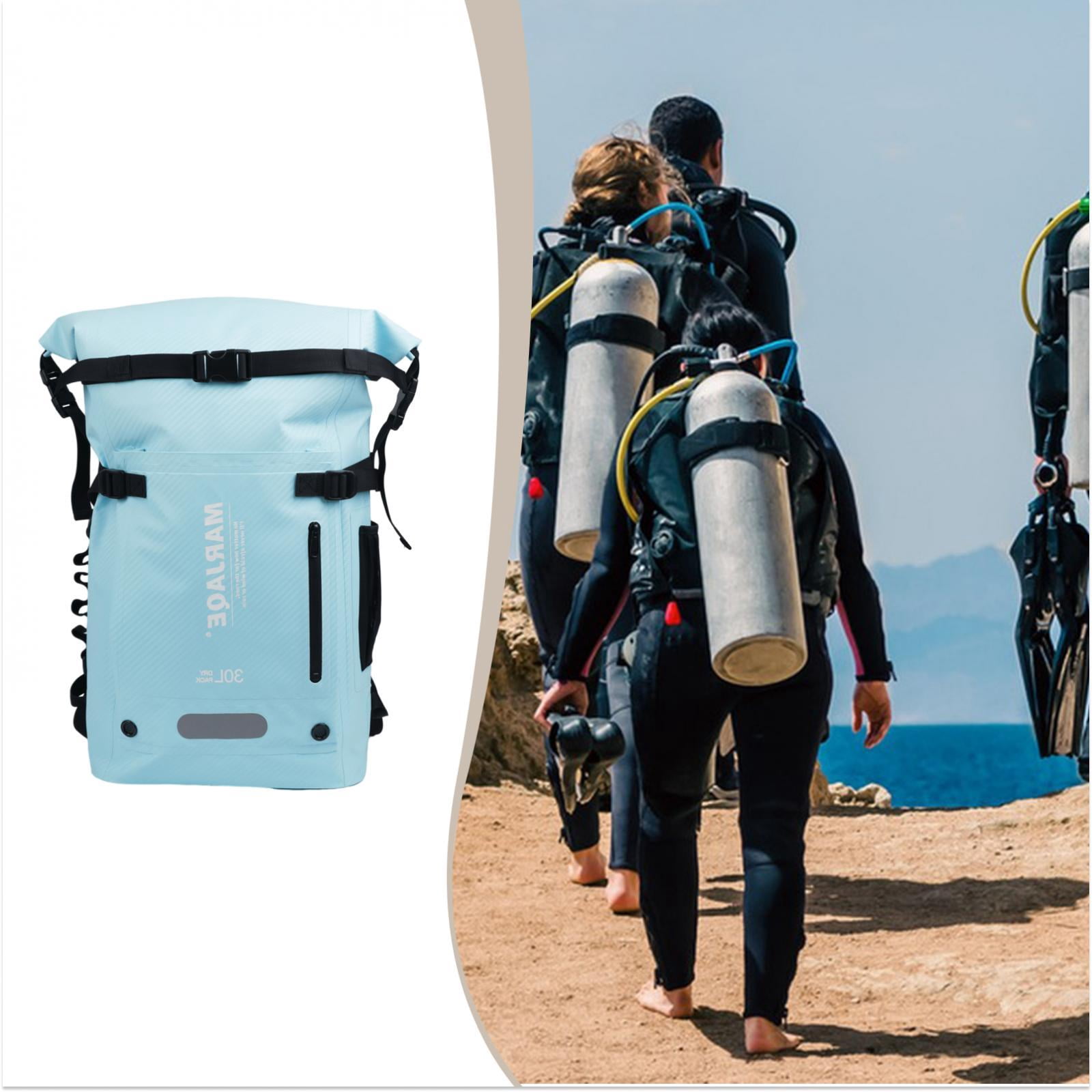 figatia 30 Liters Swimming Backpack Dry Bag for Snorkeling Rafting Multi Compartment Blue