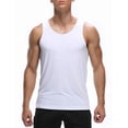 thumbnail image 4 of ANLIQI Men's Bamboo Rayon Undershirts Tank Tops Men Crew Neck Stretchy Tank Shirts (3 Pack White, XL), 4 of 6