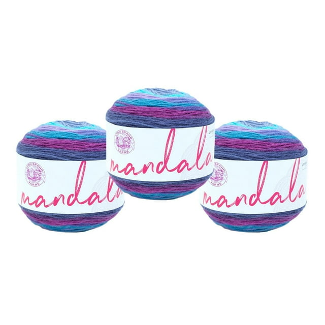 Lion Marque Yarn Mandala Multicolor Light DK Acrylique 3 Pack Fil