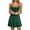 Green 06, variant on Adjustable Spaghetti Strap Mini Dress, V-Neck Drawstring A-Line Flare Dress, Casual Solid Summer Swing Dress with Lettuce Hem Easter Dress