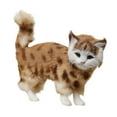 thumbnail image 2 of Figura de gato de simulación, juguete de peluche de gato coleccionable, realista, lindo accesorio para fotos Amarillo Marrón, 2 of 9