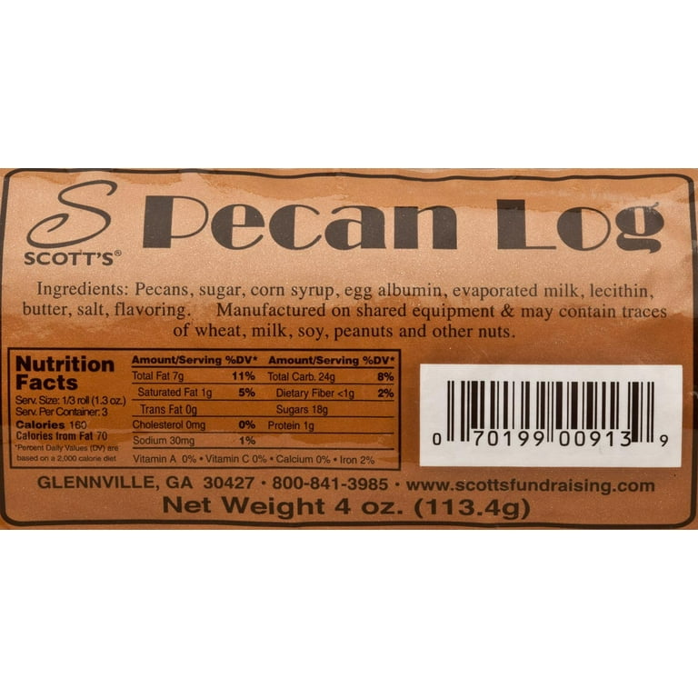 Pecan Log Roll Candy – Scott's Pecan Rolls Candy 4 Oz