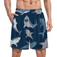 thumbnail image 1 of NICKSUN Shorts de Pyjama Amusants pour Hommes, Bas de Pyjama Doux avec Poches, Requins, m, 1 of 6