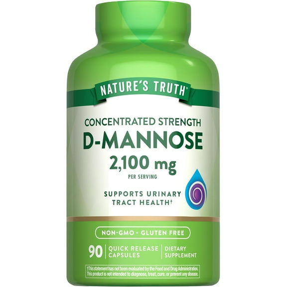 D-Mannose Capsules | 2100mg | 90 Count | Non-GMO & Gluten Free Supplement | by Nature's Truth