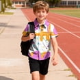 thumbnail image 5 of Guluxicc Button Up Shirts for Kids Boys Short Sleeve Geometric Print Casual Summer Turndown Collar Tops with Pockets, 5 of 7