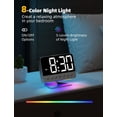 thumbnail image 5 of Odokee Despertadores digitales para dormitorios: Atenuador de brillo número 5 grande y atrevido - Fácil de leer en toda la habitación - 5 sonidos de alarma 8 luces nocturnas - Plata, 5 of 5