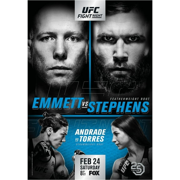 UFC Unisex Fight Night Feb 24 Saturday Official Poster, Blue, One Size