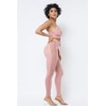 thumbnail image 5 of Mesh Strappy Adjustable Ruched Crop Top With Matching See Through Side Panel Leggings S, 5 of 7