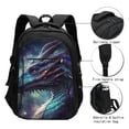 thumbnail image 3 of Dragon Cool Art Galaxy Laptop Backpack with USB Charging Headphone Port Casual Daypack Bag College Business Travel, 3 of 7