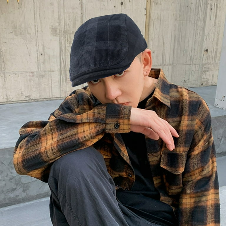 Berets Fuzzy Bucket Hat Fashion Warm Large Winter Caps Men Flannel