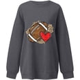 thumbnail image 3 of EQWLJWE Chandails Surdimensionnés pour Femmes Imprimé Léopard Football en Molleton Col Rond Chandail Décontracté Confortable Tenues de Mode Automne Vêtements 2023, 3 of 4