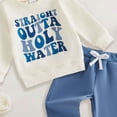 thumbnail image 3 of Boys 2 Piece Clothing Set Letter Print Pullover Sweatshirt and Joggers Funny Graphic Outfit for Toddler Kids 6 Months-3 Years, 3 of 3