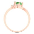 thumbnail image 4 of 0.87 ct Round Cut Simulated Green Diamond Three-Stone Engagement Ring for Women in 18K Rose Gold, 4 of 5
