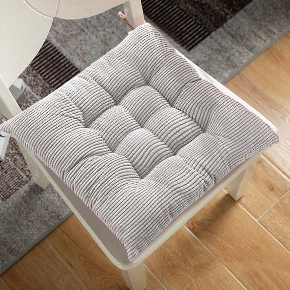 Staron Indoor Chair Cushions (Gray), Ultra Soft Home Office Seat Cushion with Ties, Kitchen Chair Pads for Dining Chairs, Square Dining Chair Cushions for Living Room Dining Room