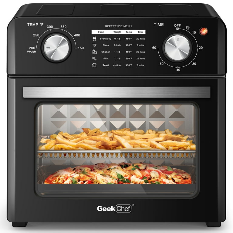 Geek Chef Black 10 Quart Air Fryer and Toaster Oven Combo - 1400W