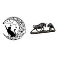 thumbnail image 1 of Decoración De Pared De Gato De Metal Y Figura De Toro, Obra De Arte Moderna, Escultura Animal De Estilo Chino, Decoración De Gato Negro Para Escritorio, Regalos De Cumpleaños Para Amantes De, 1 of 8