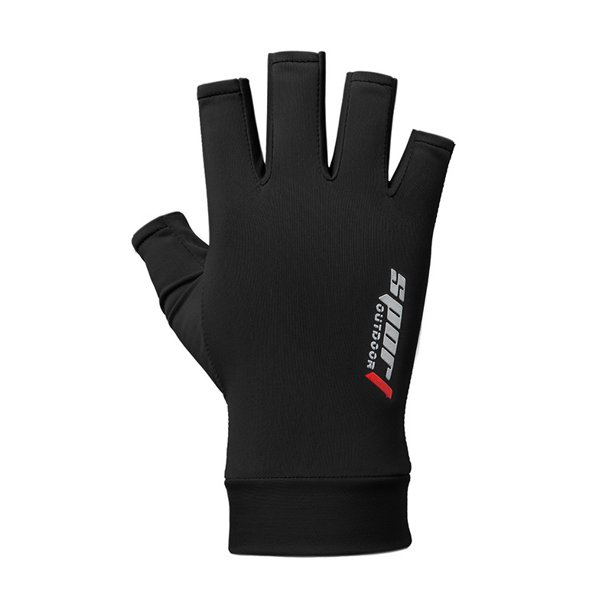 Protector solar Guantes de seda de hielo de secado rápido para hombres y mujeres Verano Fino Transpirable Montar al aire libre Conducir Guantes de pesca Deportes Medio dedo