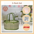 thumbnail image 4 of Green Bamboo Gift Basket Set, 3 Pack Decorative Storage Baskets with Clear Wrap Bags, Ribbon Bows, 11x7.9x6 Inches, for Wedding, Birthday, Christmas, Baby Shower, 4 of 9