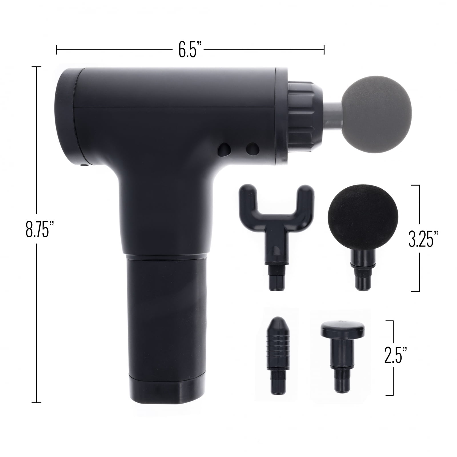 Beille Portable 6 Speed Massage Gun Handheld Massager Muscle Recovery with 4 Attachments