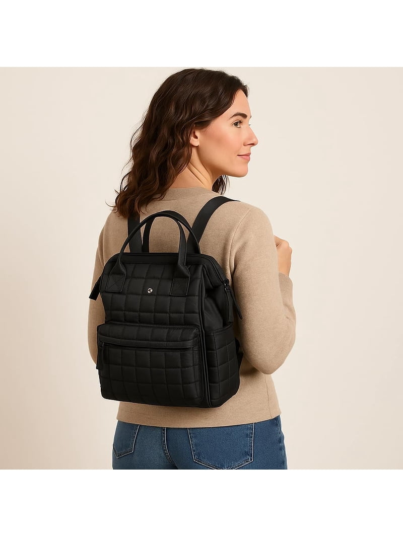 Nollia Quilted Backpack for Women – Lightweight Travel 