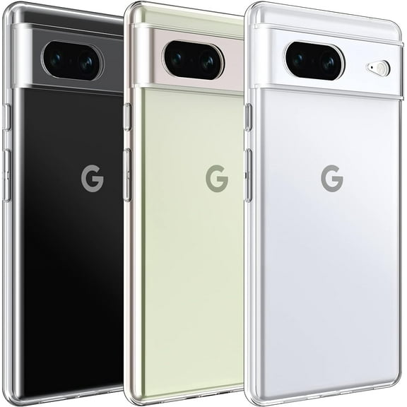 3 Pack Google Pixel 7 Case, Ultra [Slim Thin] Flexible Clear TPU Phone Case for Pixel 7 Gel Rubber Soft Skin Silicone Protective Case, Anti-Yellowing, Drop Protection,Transparent