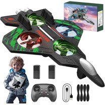 Advanced Rc Jet, Rc Stunt Fighter Jet Toy for Kids with 360° Flips & LED Lights, Christmas Remote Control Drone, Foam Remote Control Airplane, for Kids Adults Beginners Sky Enthusiast (Green)