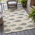 thumbnail image 6 of 5.25'x7.55' Area Rug for Living Room, Abstract Art Fish Grey Non Slip Soft Large Rugs for Bedroom Dining Room Office, Washable Low Pile Rugs Kitchen Floor Mat Coastal Ocean Summer Linen Texture, 6 of 9