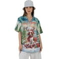 thumbnail image 4 of Merry Christmas Santa Reindeer Antlers Brittany Spaniel Sleigh Xmas Winter Holiday Hawaiian Shirt Breathable Summer Unisex Merch Brittany Dog Lover Gifts Idea - 00023, 4 of 6