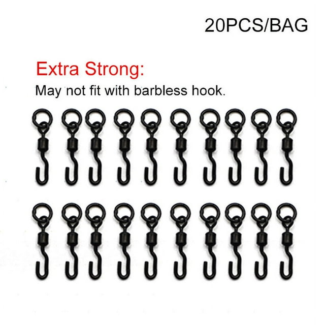 20pcs Carp Fishing Tackle Extra Strong Spinner Swivel Quick Change Swivels Hair Chod Helicopter Ronnie Rig Accessories 20PCS -Extra Strong