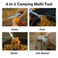 thumbnail image 4 of CIVIVI Partake 4-In-1 Multi-Tool Silver Aluminum Handle Stainless Steel Knife, Fork, Spoon & Can Opener C24032C-3, With A Waxed Canvas Pouch, 4 of 13