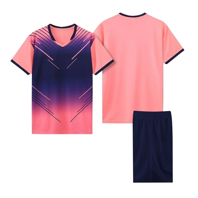 MKOSPLRT Kid's Basketball Jerseys and Shorts Sets 4-14 Years Short Sleeve Gradient Sweatsuits Casual Running Tracksuits Two Piece Outfit
