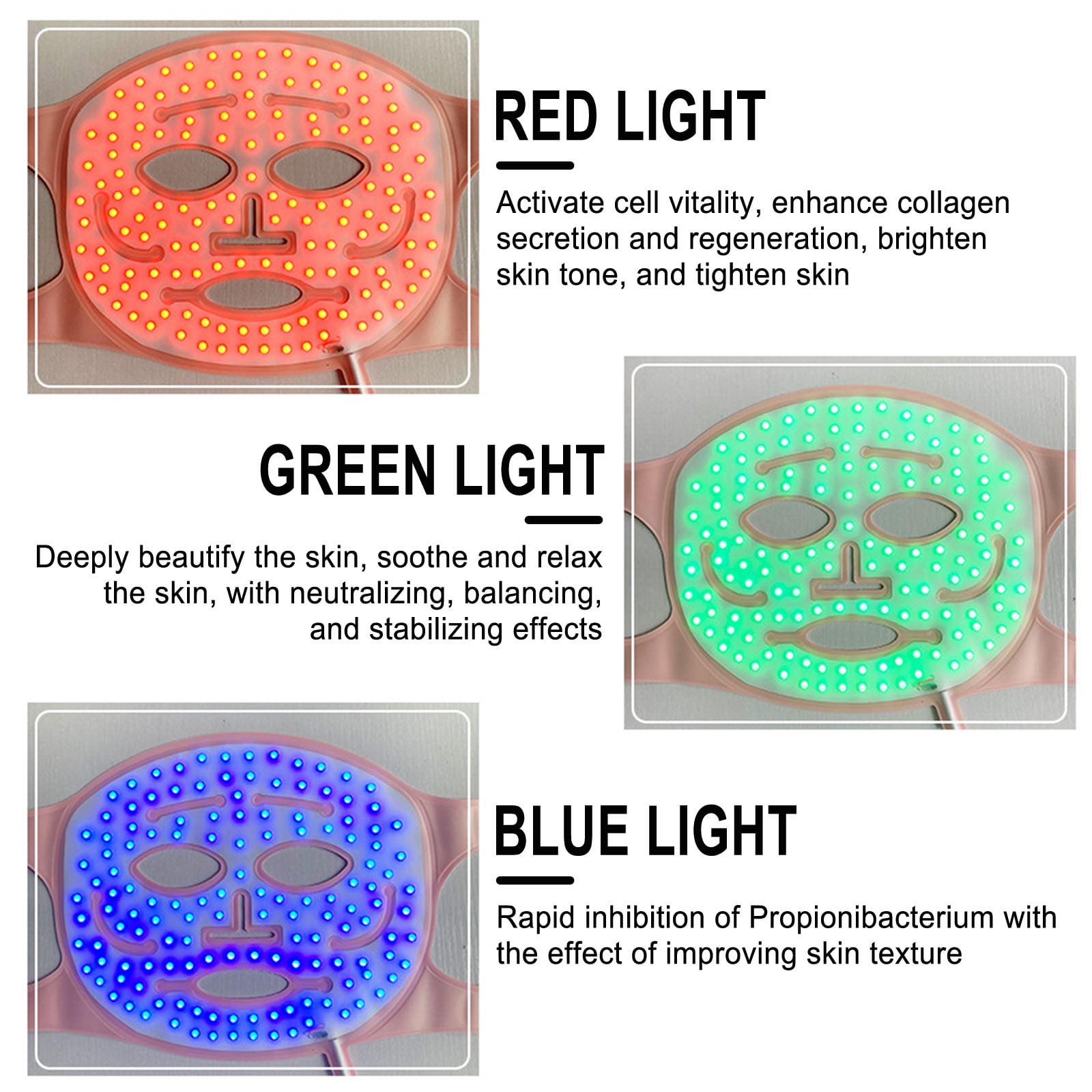 Banzch Beauty Skin Rejuvenation Photon Mask LED Face Mask Light Therapys Red Blue Light Antiaging Wrinkle Acnes Removal Spa Facial Treatments Home Skin Care Mask,Mothers Day Gifts