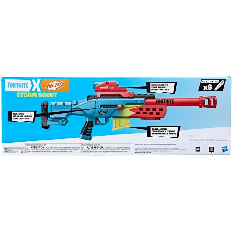 Nerf Fortnite Storm Scout Blaster, Nerf Scope, 6-Dart Clip Nerf Fortnite Storm Scout Blaster, Nerf Scope, 6-Dart Clip