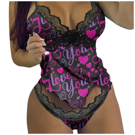 adviicd Lingerie Plus Size Lingerie for Women Lace Teddy Lingerie Snap Crotch Bodysuit Purple S