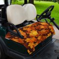 thumbnail image 2 of Golf Cart Seat Covers for 2 Seater,Orange Pumpkins Fall Microfiber Cart Seat Towel Blanket,Maple Leaves Thanksgiving Botanical Absorbent NonSlip Bench Seats Protector for Golf Course 51"x31", 2 of 9