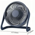 thumbnail image 2 of 5 inch Desk Fan Mini USB Fan Small Table Fan Portable Desktop Fan Personal Quiet Fan Camping Fan for Desk Office Desktop Bedroom,Powered by USB,Blue,Topboutique, 2 of 8