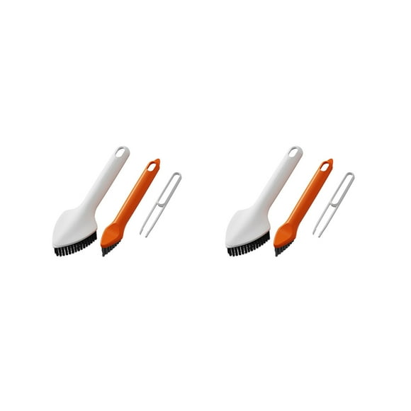 (Two sets of Moonlight White) 3 in 1 Multifunctional Cleaning Brush, Hard Bristle Crevice Cleaning Brush, Floor Scrubbing Brush
