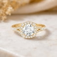 thumbnail image 3 of Rosec Jewels IGI Certified Lab Grown Diamond Engagement Ring with Halo - 0.9 Carat - E-VS1 Quality - Split Shank Ring for Women, 10K Yellow Gold, US 9.50, 3 of 8