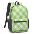 thumbnail image 2 of Green and White Checkered Pattern 17" School Backpacks for Teens,Waterproof Oxford Fabric,S-Shape Padded Straps for School,Travel,Hiking,Camping, 2 of 6