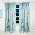 thumbnail image 2 of Designart 'Blooming Rose On Blue' Traditional Curtain Panel, 2 of 5