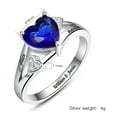 thumbnail image 5 of Sterling Silver Personalized Mother Heart Rings with Simulated Birthstones Customized Name Promise Love Rings for Women with Cubic Zirconia, 5 of 5