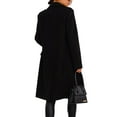 thumbnail image 3 of Capreze Long Sleeve Trench Coats Notch Lapel Wool Pea Coat for Women Elegant Double Breasted Overcoats Work Solid Color Cardigan black XL, 3 of 3