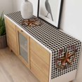 thumbnail image 4 of Star Plaid Table Runner - 60 Inch Long, Kitchen Dining Table Runner Dresser Scarves, Vintage American Country Berry Brown Black Farmhouse Decor for Coffee Tables Wedding Party Banquet, 4 of 8