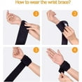 thumbnail image 3 of 2 vendajes elásticos para muñeca, protección para muñeca, soporte y compresión, para aliviar el dolor por lesiones, esguinces, dislocaciones, fracturas, tendinitis, distensiones y órtesis de mano., 3 of 5