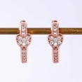 thumbnail image 4 of Heart Women Hoop Earring Gift Charm 925 Silver,Rose Gold Cubic Zircon Jewelry, 4 of 8