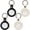 black + white, variant on PU Leather Badge Display Pouch Keychain, Clear Window Portable Organizer, 4Pcs Mix Color 5.5cm
