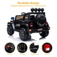 thumbnail image 5 of 12V Electric Ride On Car with Remote Control, DIY Stickers, MP3, LED Lights, Full Function Doors, Four Wheels Suspension, 2 Motors, Black, 5 of 7